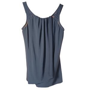 Miraclesuit Women's Illusionists Ursula Tankini Top Size 10 Black Underwire Mesh